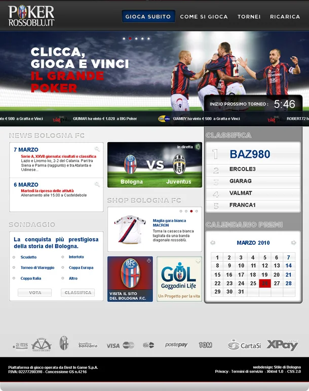 Poker Rossoblu identity for Bologna FC